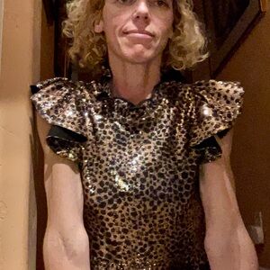 TRENDY LEOPARD PRINT SEQUIN DRESS PERFECT 4 NYE Dress NWT - [ANTHRO]